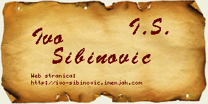 Ivo Sibinović vizit kartica